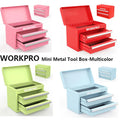 Workpro Mini Metal Tool Box Top Storage W/2 Drawers Magnetic Locking