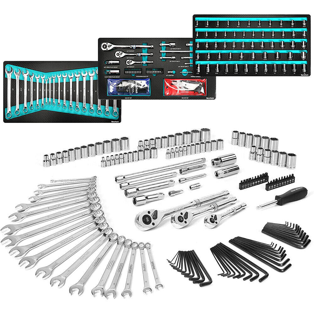 Mechanics Tool Set 149-Piece SAE/Metric Ratchet Wrench Set 90-Tooth