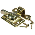 Cam-action Window Sash Lock Latch And Keeper, Brass Plated Steel