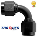 AN -3 (3AN) 90 Degree Female to Female Adapter BLACK