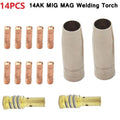 Essential Gas Nozzle Tips and Holder for 14AK MIG/MAG Welding Torch 14 Pc SetOpe