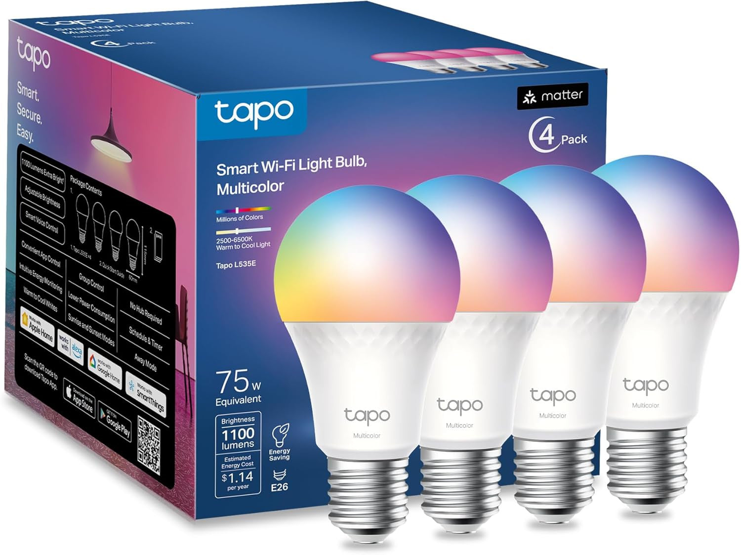 Tp-Link Smart Light Bulbs, 1100 Lumens High Brightness (75W