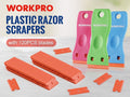 WORKPRO 3-Piece Plastic Razor Blade Scraper with 120 Pcs Plastic Razor