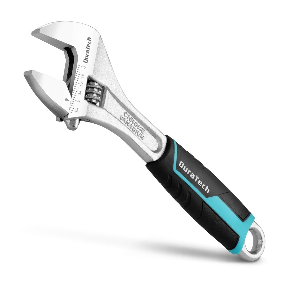 DURATECH 10Inch Adjustable Wrench Metric & SAE Cr-V Steel Wrench Wide Jaw Wrench