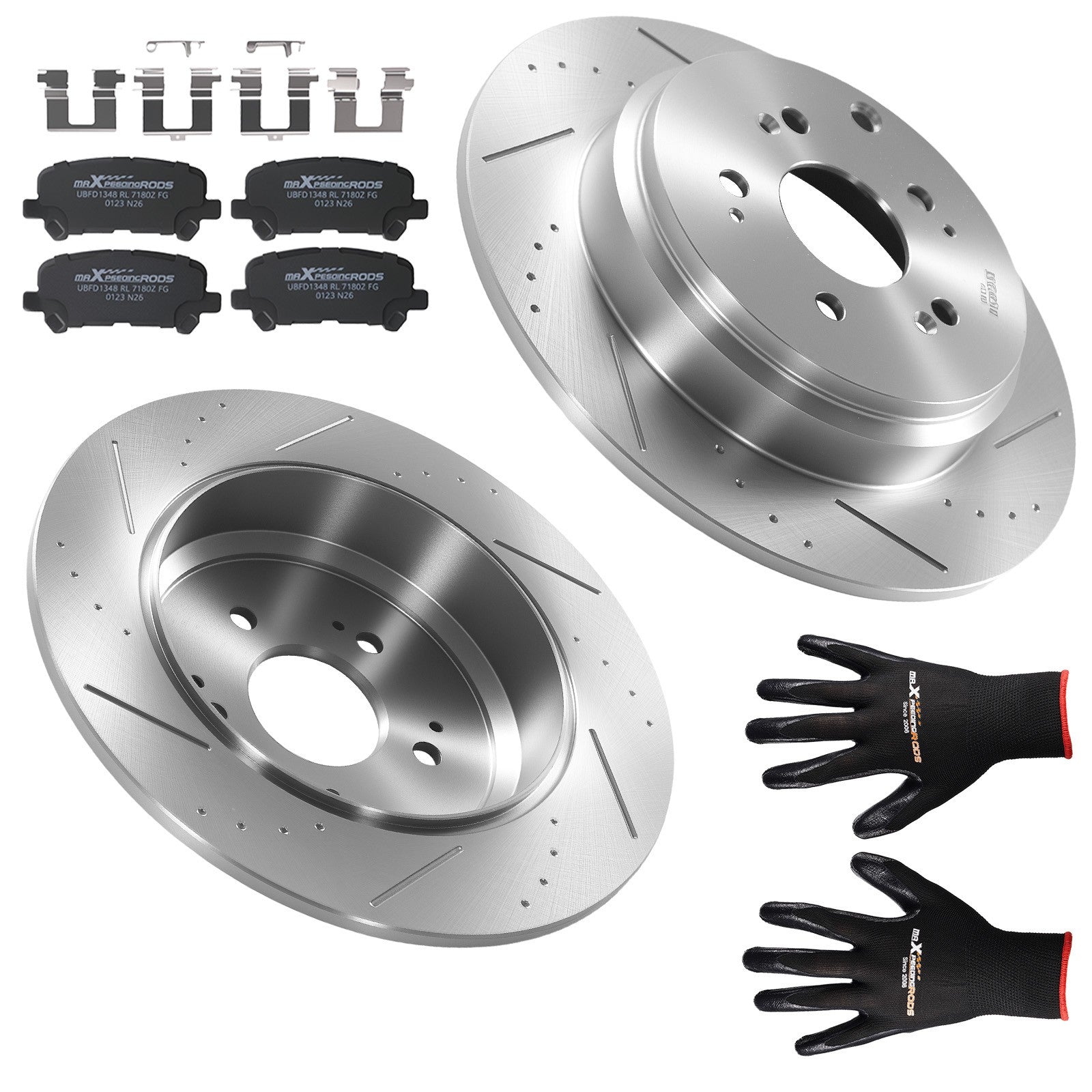 Rear Disc Brake Rotors Ceramic Pads for Honda Odyssey 2011-2017 Pilot