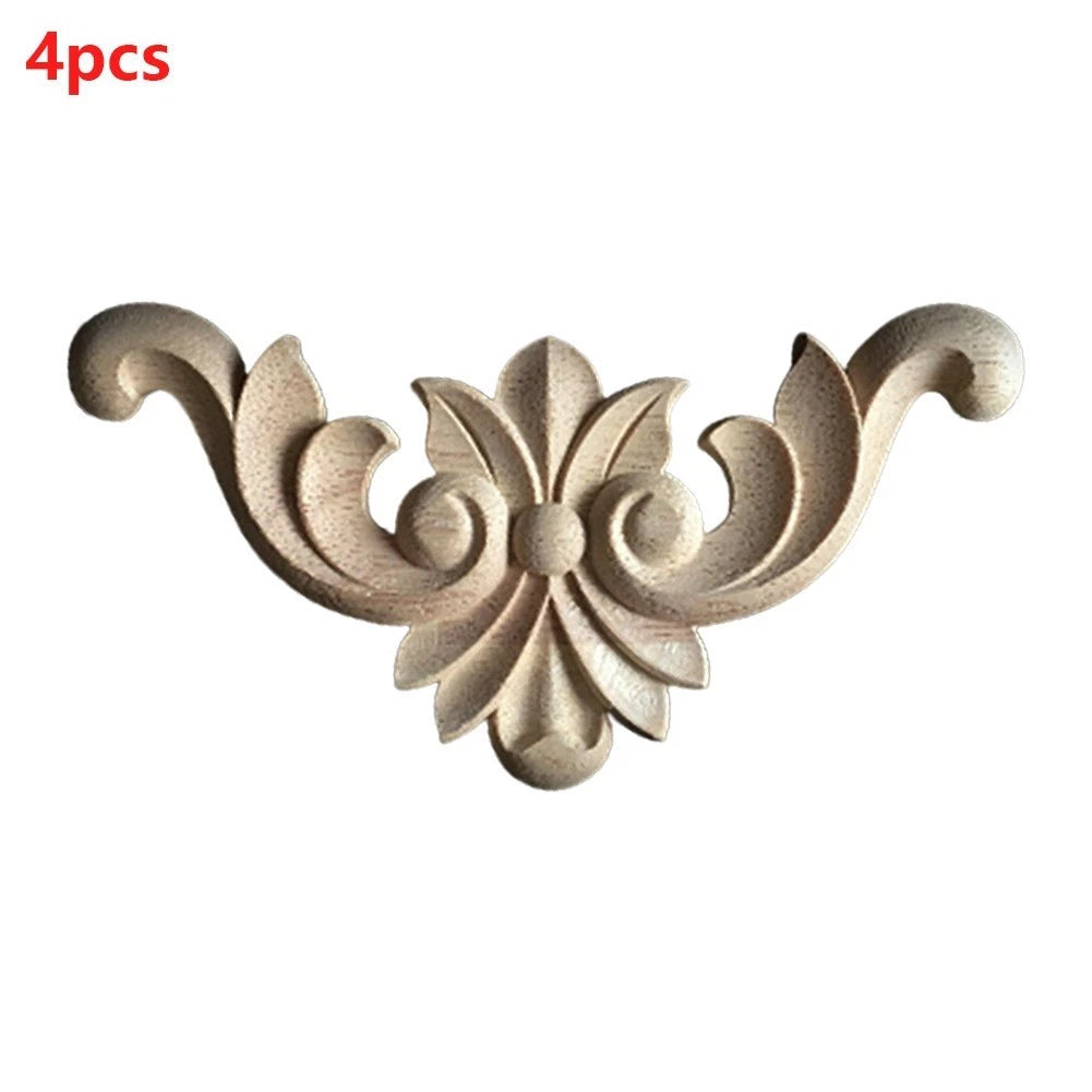 Diy Beige Wood Applique Home Decor Carved Corner | Built Supply Co