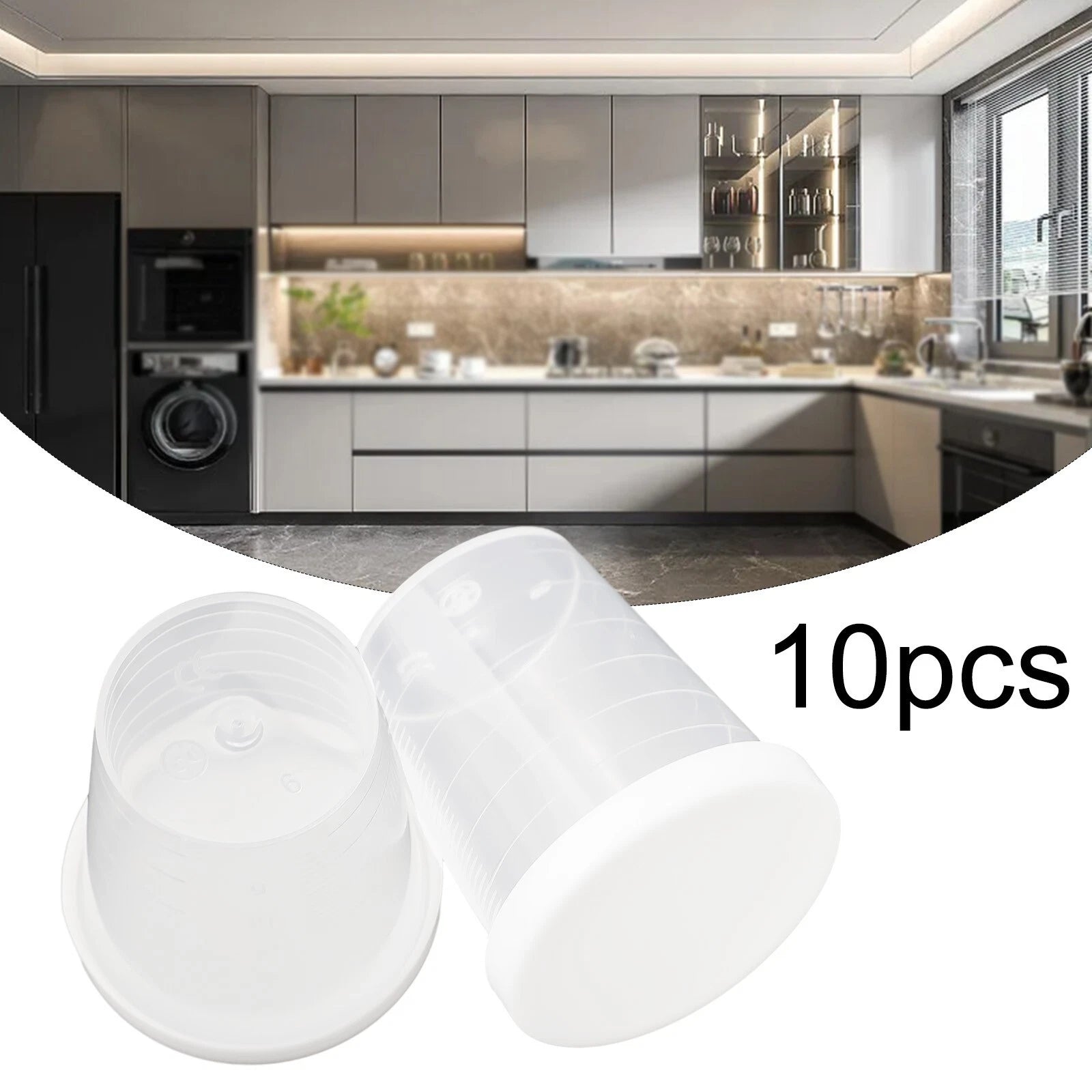 30 Ml Medicine Measuring Measure Cups With Lids Cap Clear Container