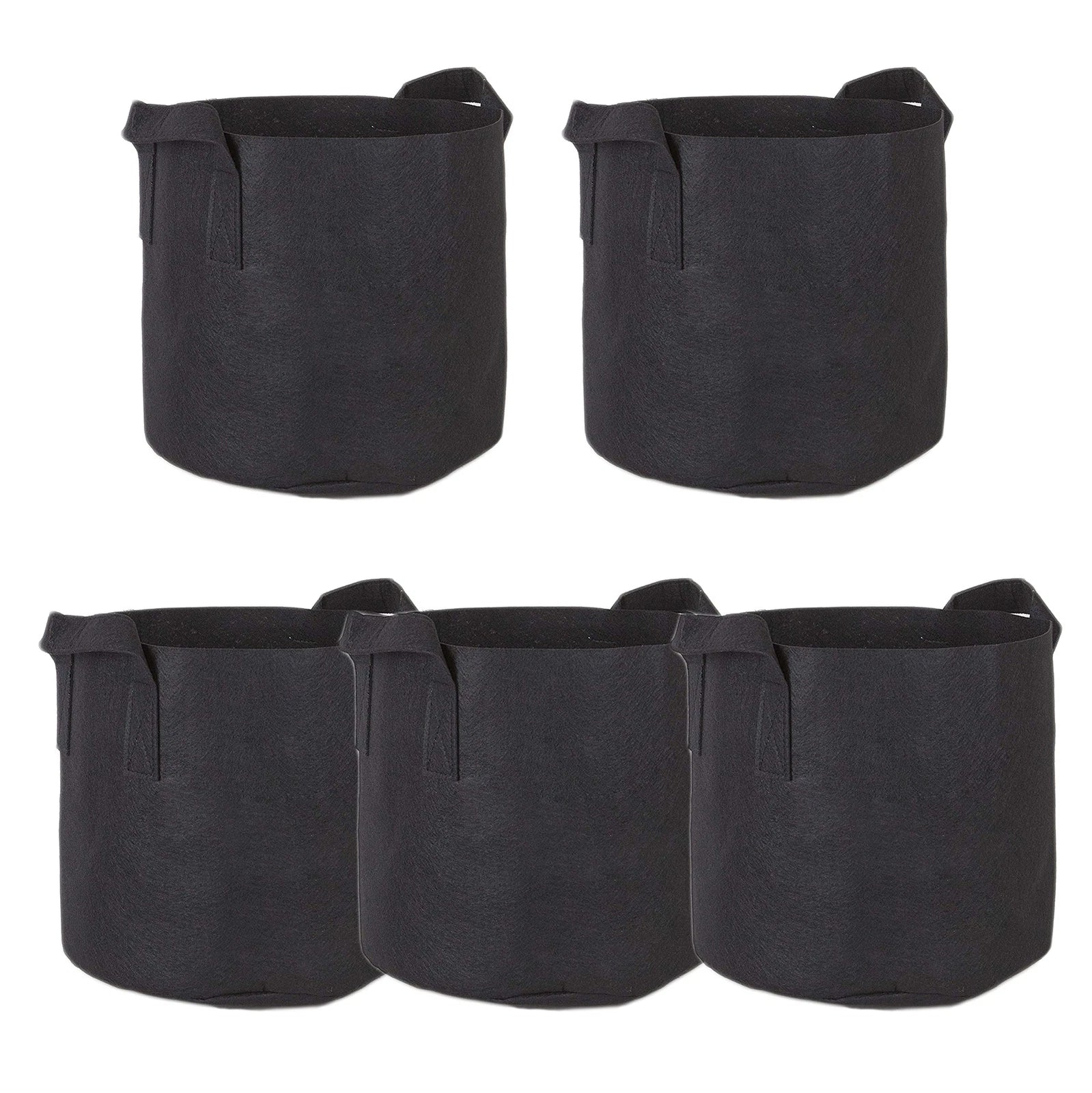 5-pack 7 Gallon Grow Bags Aeration Fabric Pots Soil W/ Handles Plant
