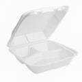 Foam Containers 3 Compartment / 9" X 9" X 3.5" - Pack of 15ct