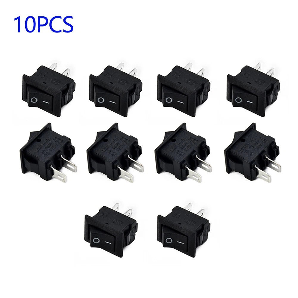 10 For Pack Pro Spst On/off Switch For Mini Black For 2 Pin Rocker