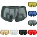 Glossy Oil Shiny Seamless Men Boxer Briefs Breathable Underwear Satin