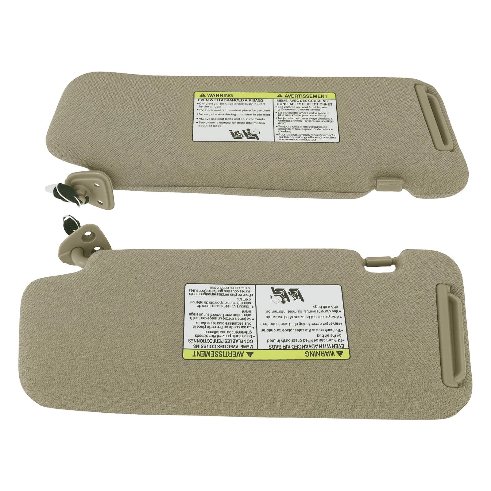 Left Right Beige Sun Visor Pair for Nissan Murano 09-14 96401-1AA1B New