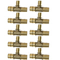10 Pack XFITTING 1" x 1" x 3/4" PEX-A Tee, Expansion Tee, Le