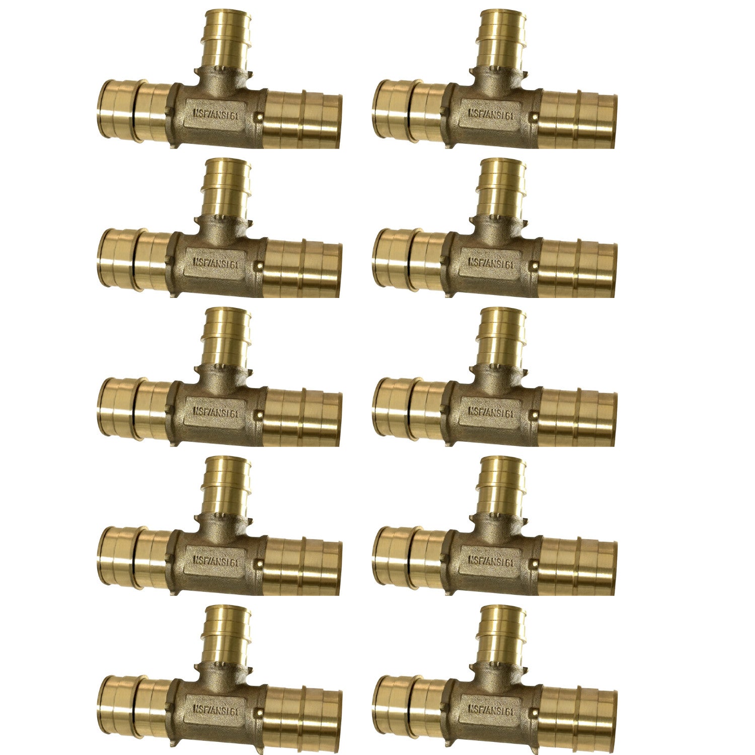 10 Pack XFITTING 1" x 1" x 3/4" PEX-A Tee, Expansion Tee, Le