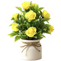 Artificial Rose Potted Plant Desktop Decorative Flowers Compact