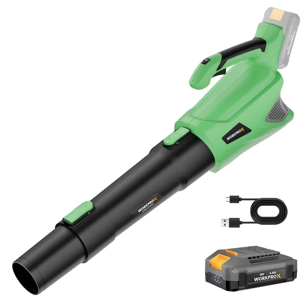 Workprox 20V Cordless Leaf Blower W/5 Adjustable Speeds 4.0a Battery