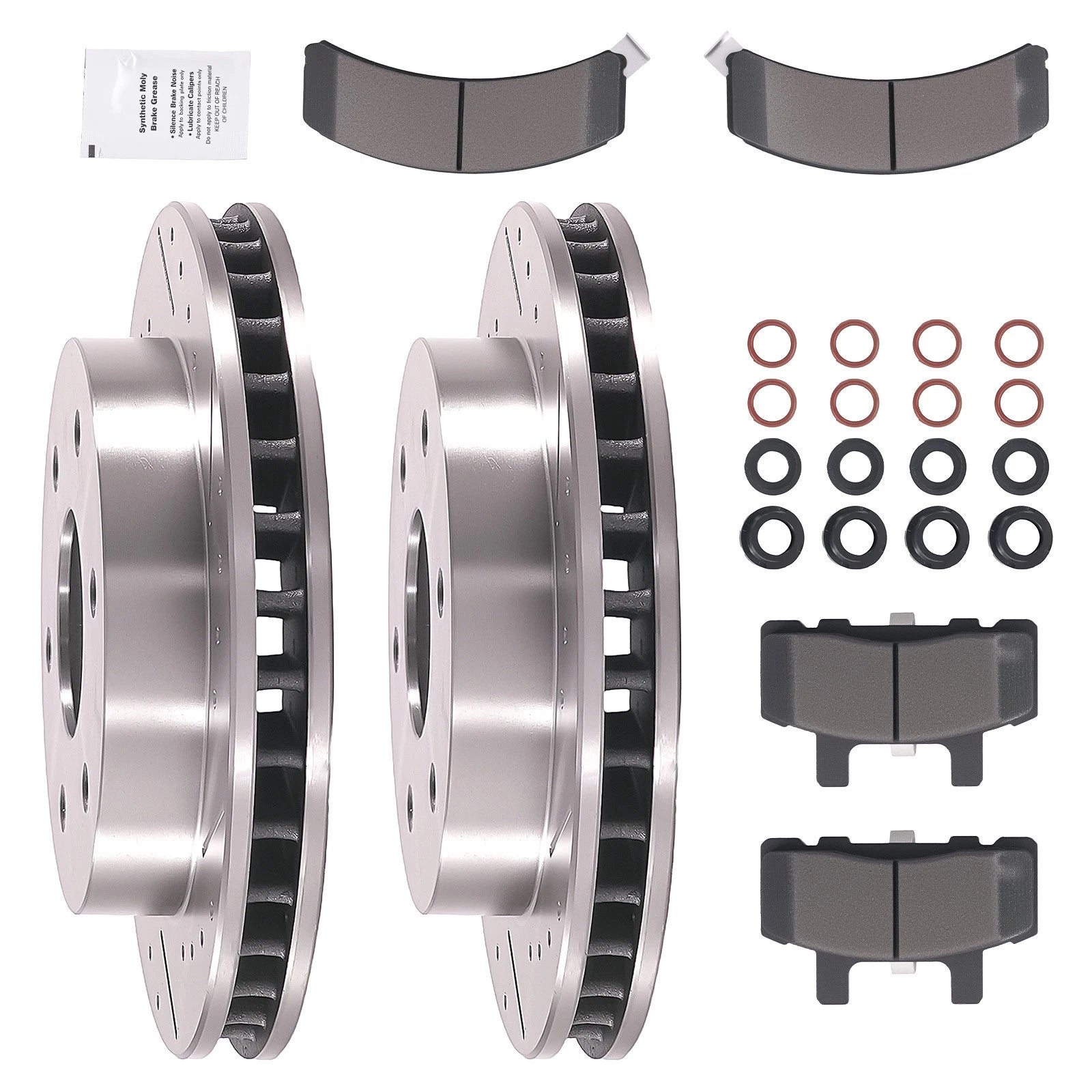 Front Vented Brake Rotors with Pads for GMC K1500 Suburban 1992-1999 S5569 D369