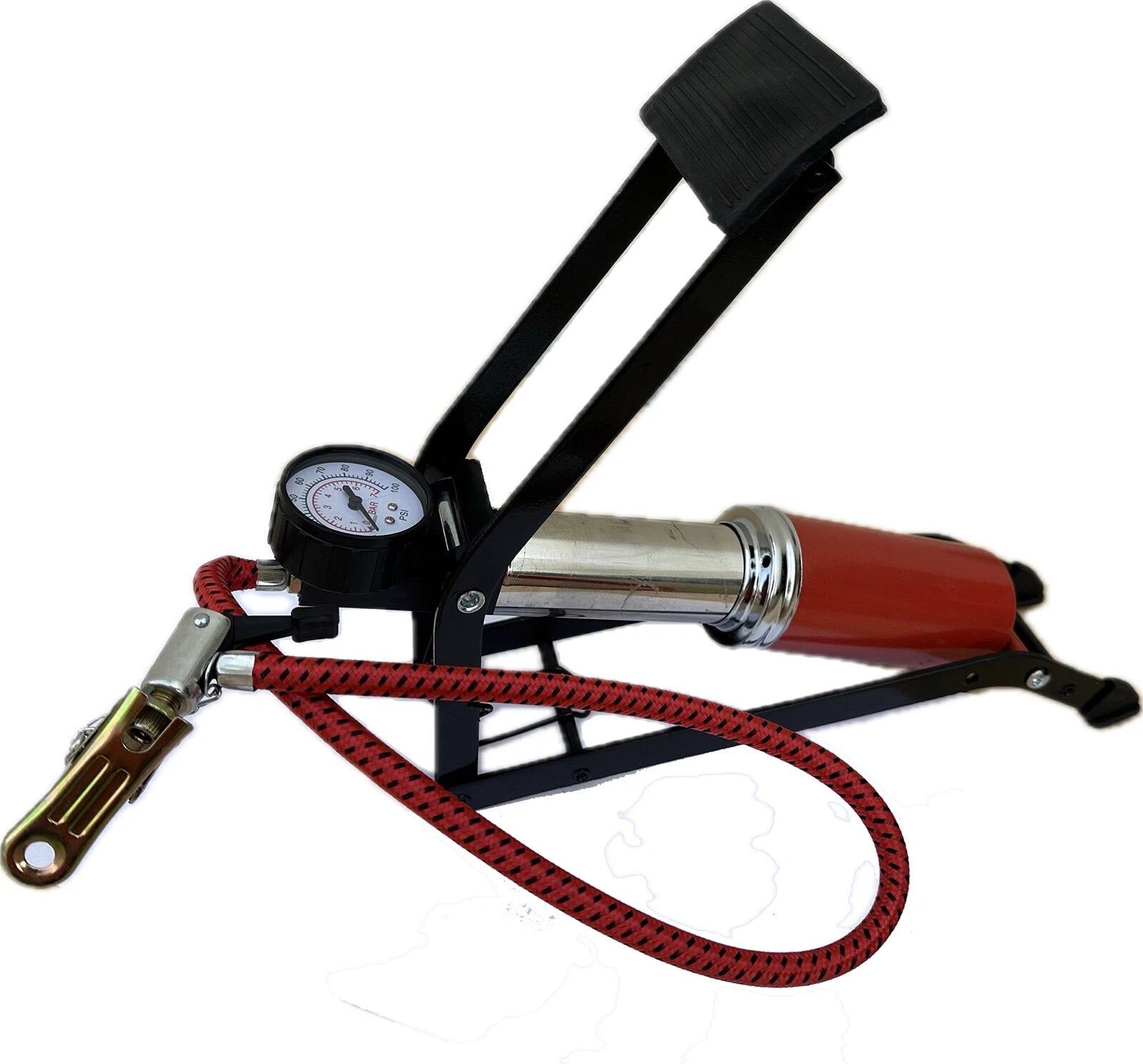 Quick High Pressure Foot Air Inflator Pump 100PSI Inflate Vehicle