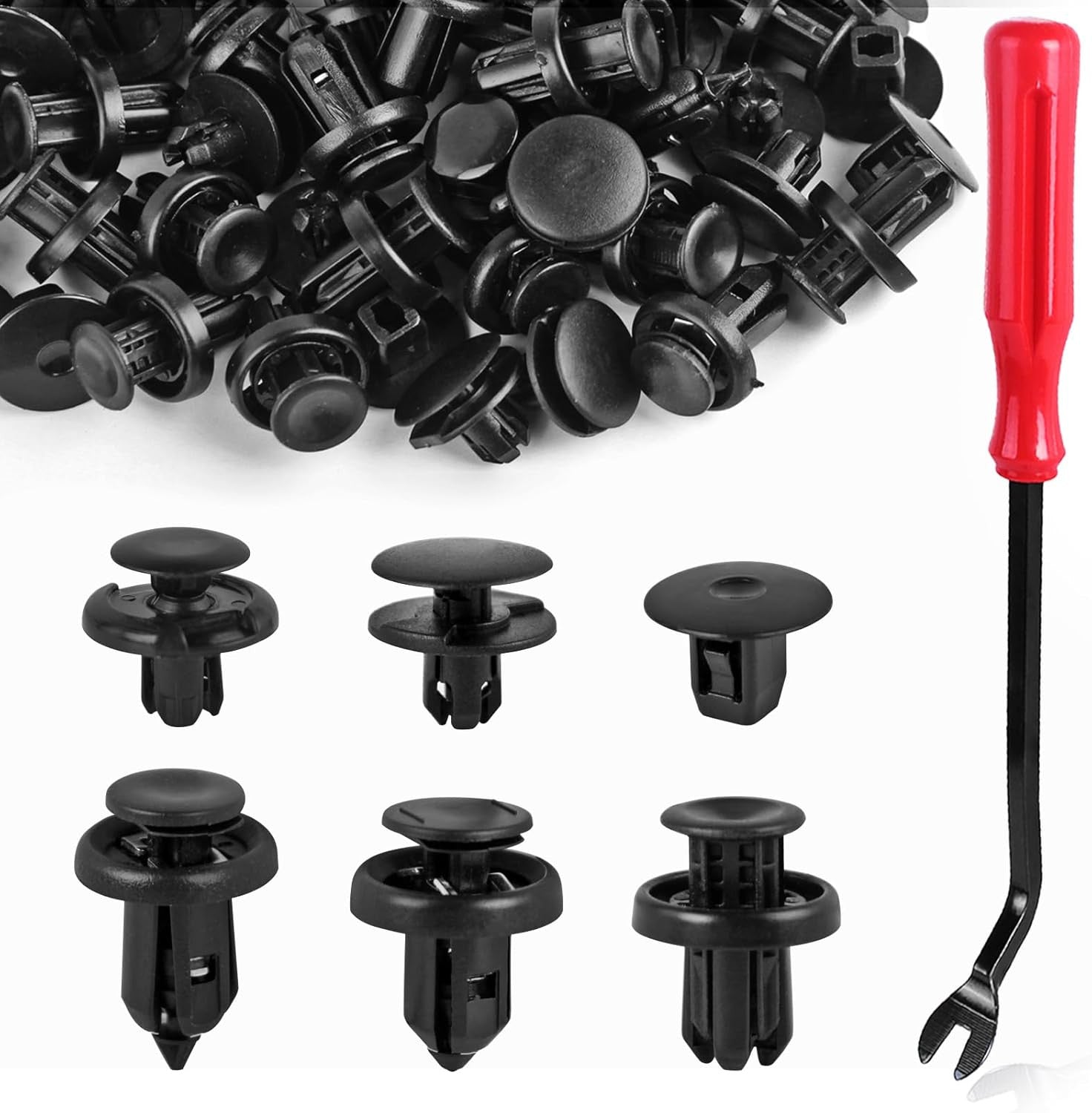 130PCS Honda Fender Liner Clips, 6 in 1 Honda Clips 90682-SEA-003