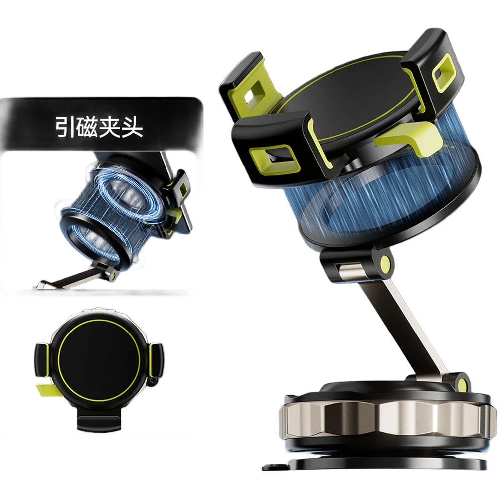 Car Phone Mount With Powerful Magnetic Suction And Vacuum Adsorption