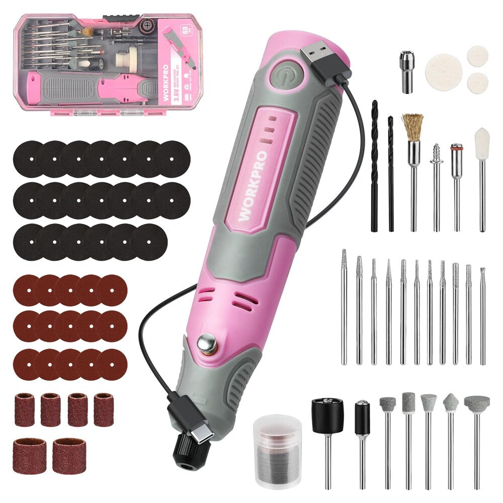 WORKPRO Cordless Rotary Tool Kit 71pc Accessories 3 Speed