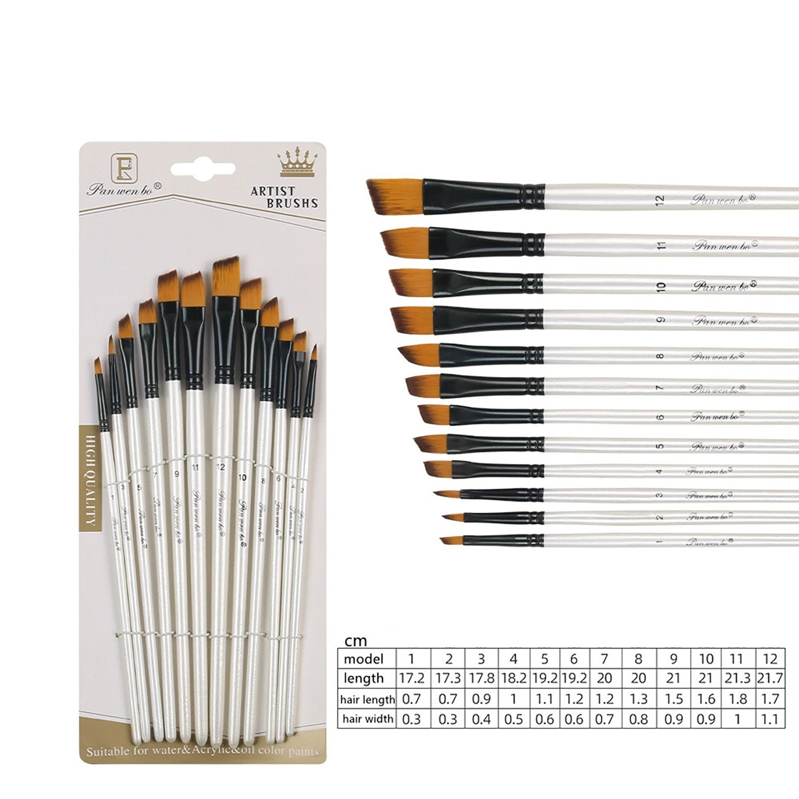 Artist Paint Brushes Set For Acrylic Oil Watercolour Gouache Painting