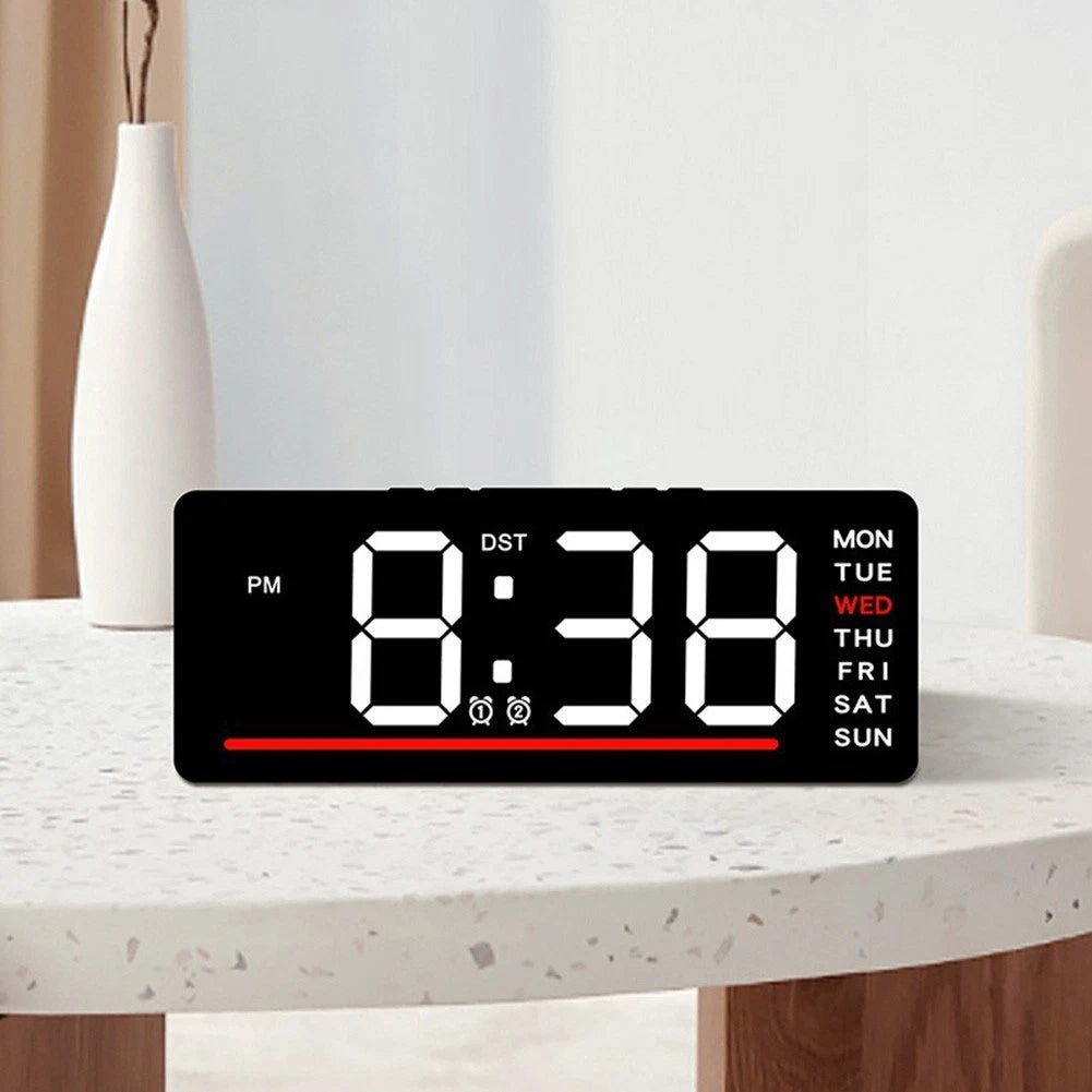 Led Digital Alarm Clock With Adjustable Brightness Two Alarms And