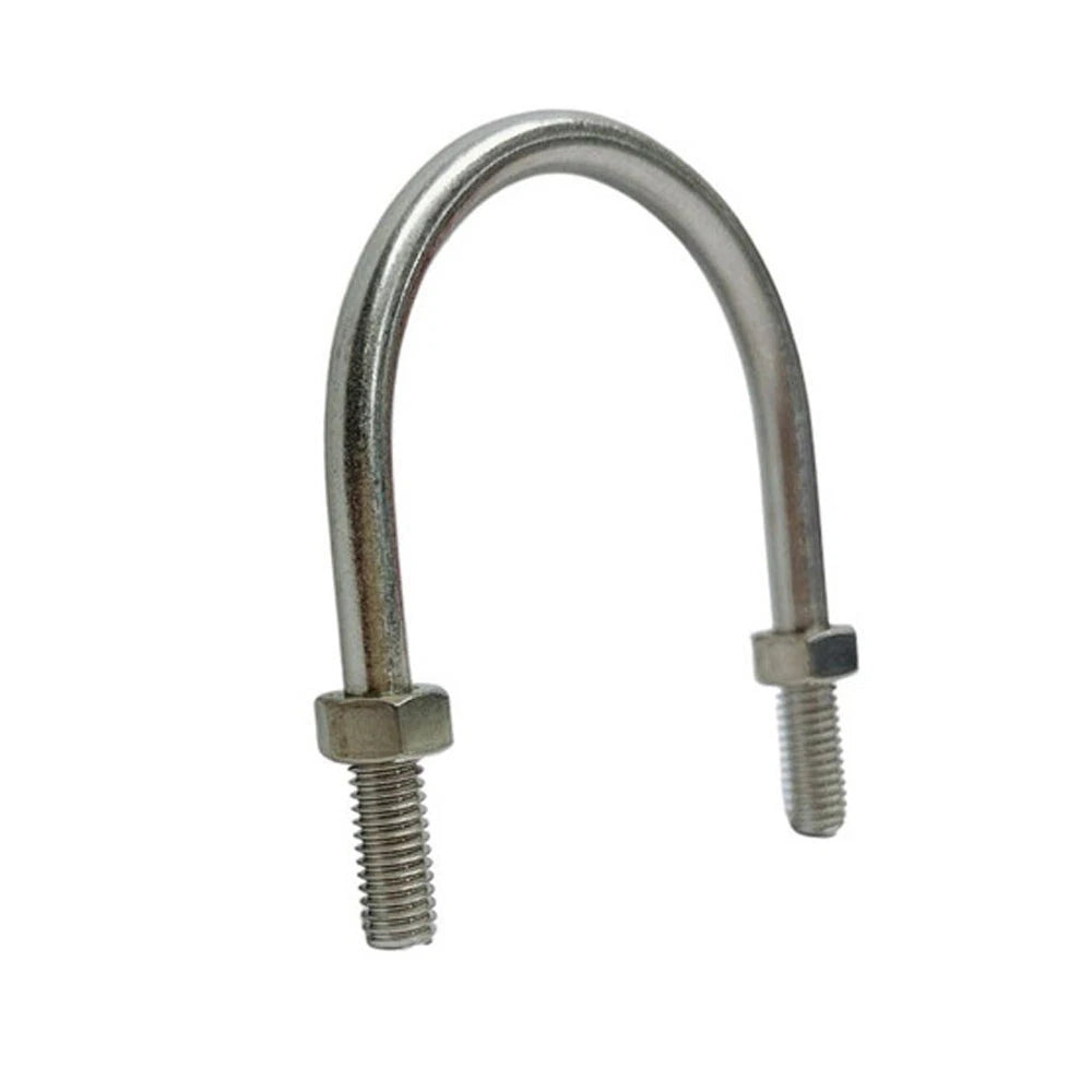 T316 Stainless Steel U Bolt, 1.25"l, 1/4"-20 Thread With 2 Hex
