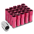 Aluminum Pink 16 Lug+4 Lock Nuts+adapter M12x1.5 20mm Od/60mm Tall