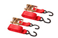 Heavy Duty 2pc 50mmx4.5m Ratchet Strap Tie Down 450kg Racks Vinyl Coated S-Hook