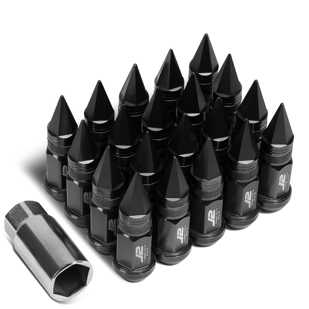 J2 7075 Forged Aluminum M12x1.25 20Pcs 8cm Spiked Cap Lug Nut