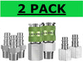2 Legacy 7pc Flexzilla 3/8" Pro High Flow Air Hose Coupler Fitting Sets A53657FZ