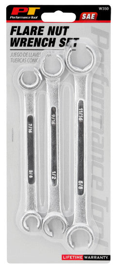 Performance Tool 3-Piece SAE Flare Nut Wrench Set by Performance Tool