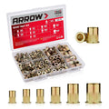 Arrow 200PC Rivet Nut Kit SAE Rivnut Assortment FlatHead Threaded
