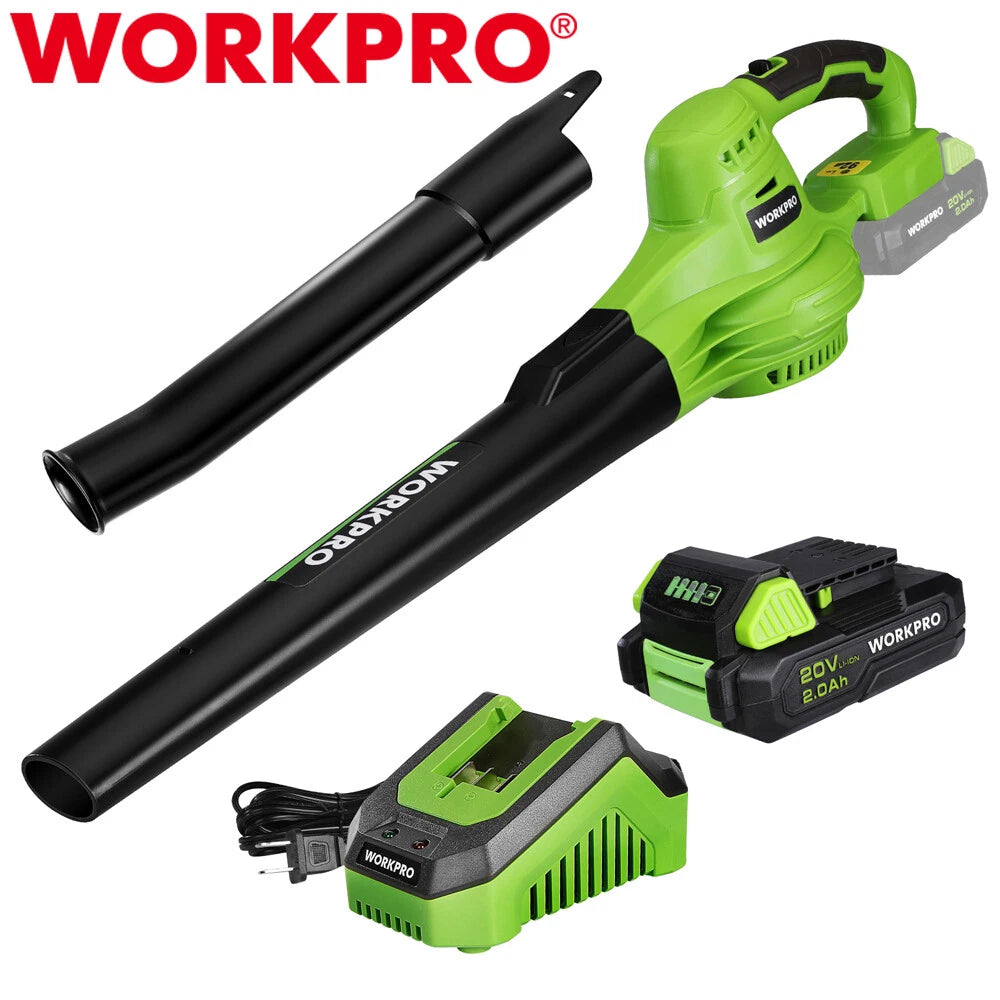 Workpro 20V Cordless Leaf Blower 2-speeds Electric Leaf Blower