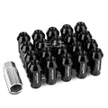 Open End M12x1.25 50mm Tall 25mm Od Black Universal Jdm Lug Nuts+lock