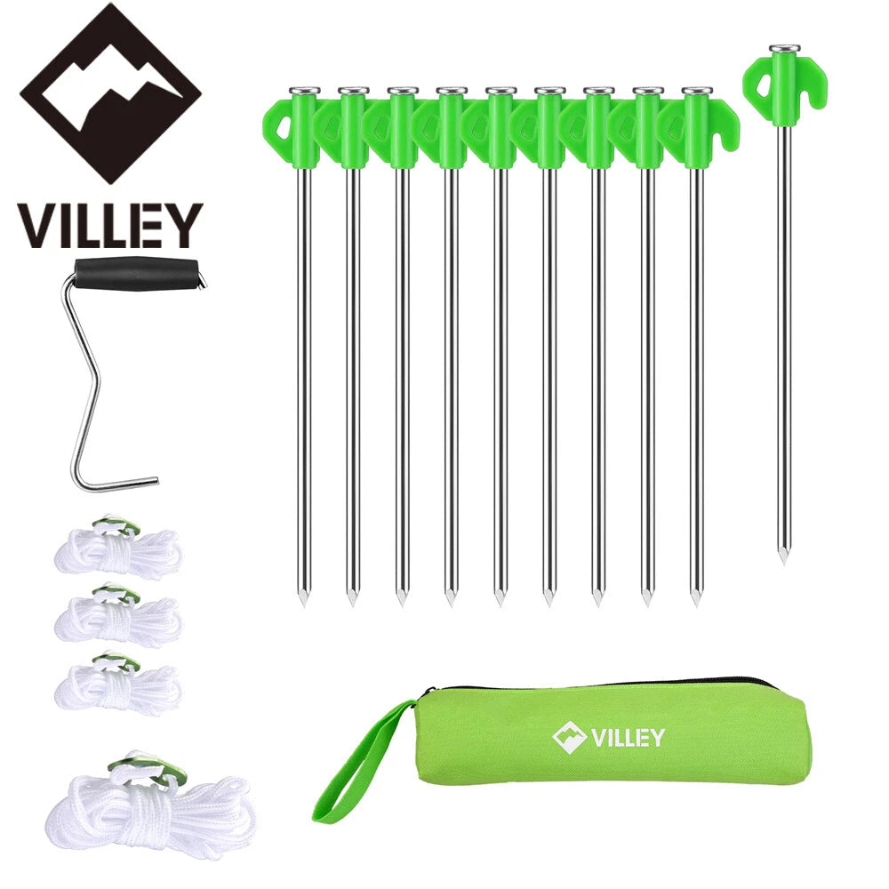 Villey 10-in Heavy Duty Tent Stakes Galvanized Camping Stakes