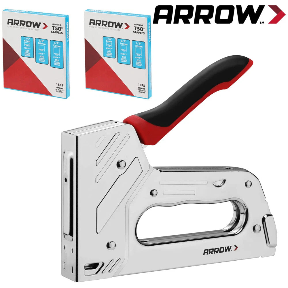 Arrow T55bl Staple Gun Kit Heavy Duty Stapler T50 1/4" 3/8" 1/2"