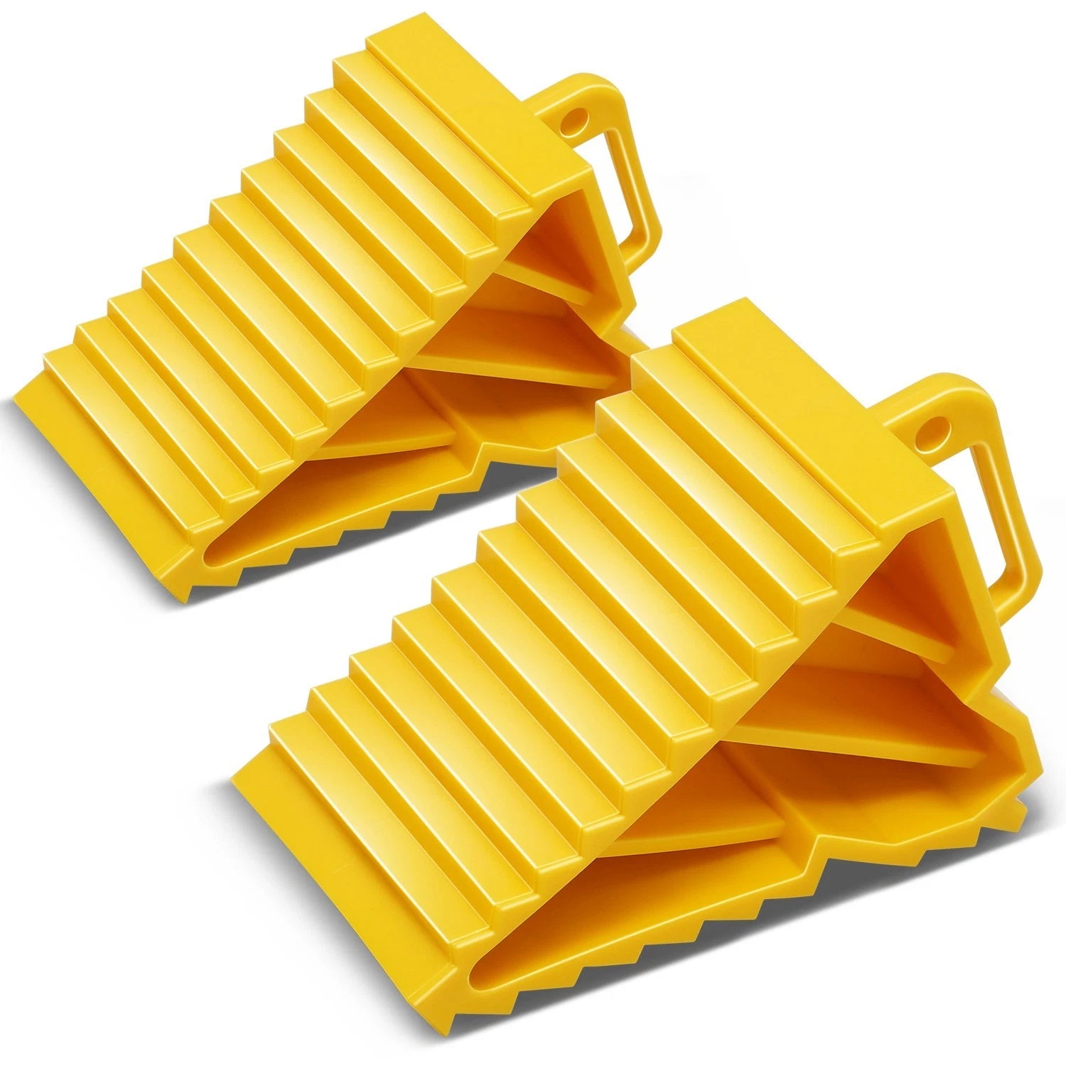 5.72"l X 3"w X 3.83"h 8000lbs Capacity Yellow Stackable Wheel Chock