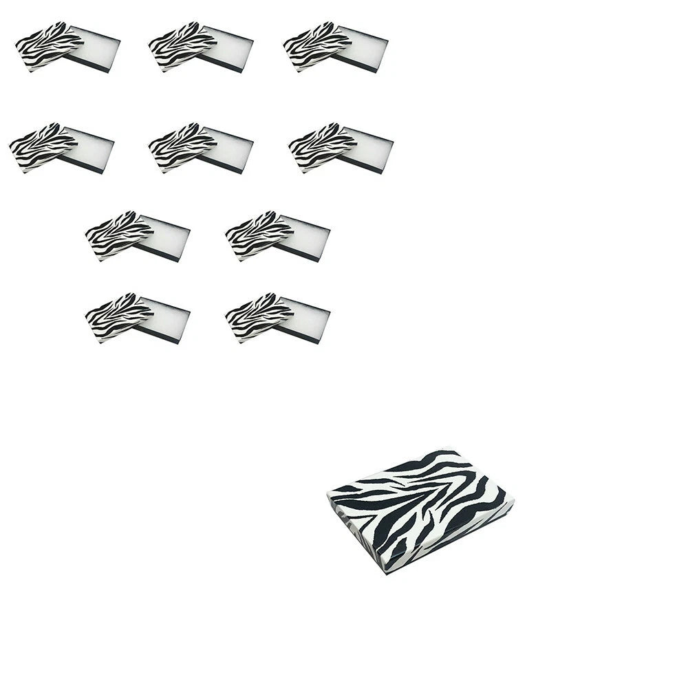 Zebra Jewelry Gift Boxes Cotton Filled Batting 5-3/8'' X 3-7/8''