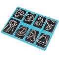 Metal Montessori Puzzle Wire Iq Mind Brain Teaser Blue Educational
