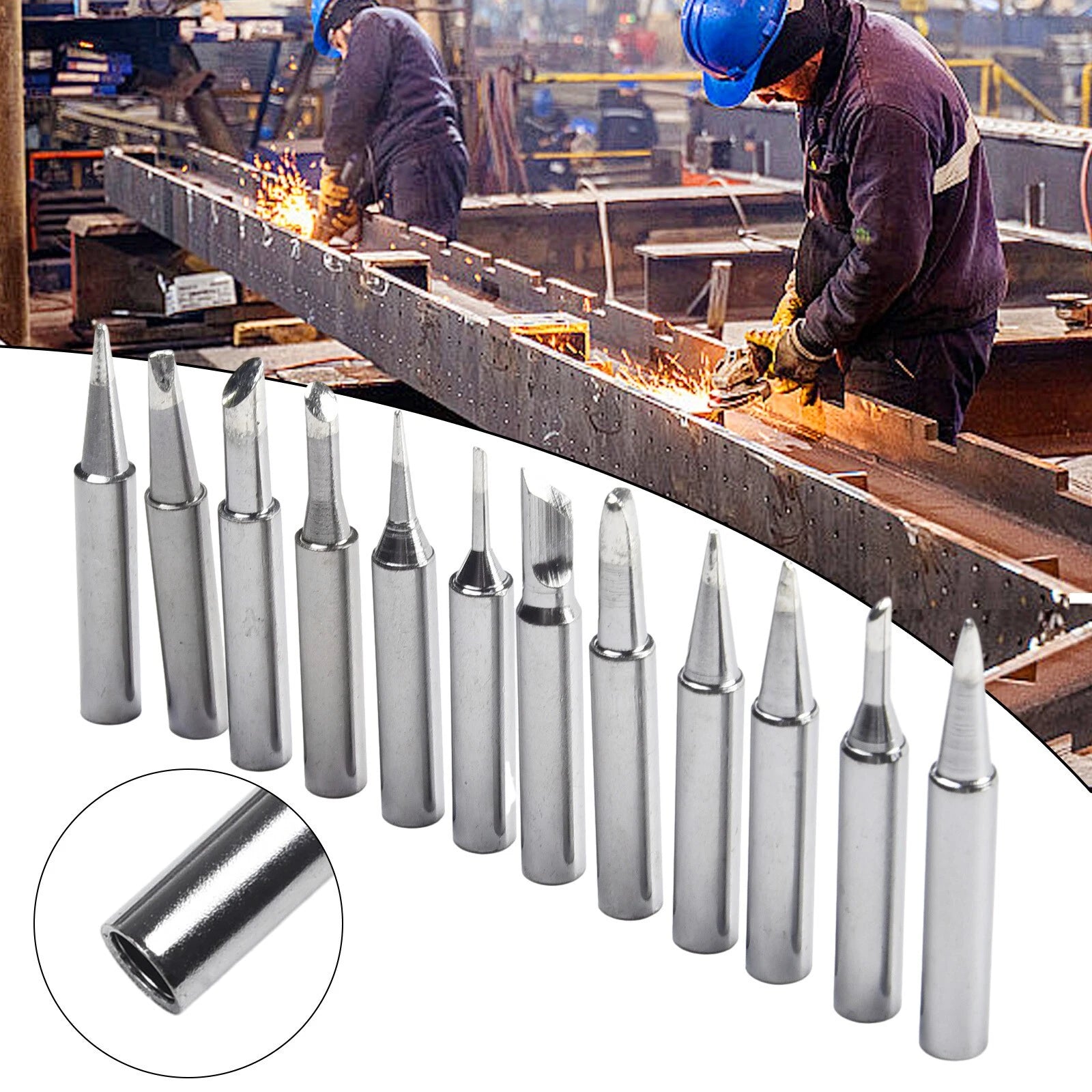 Soldering Iron Tip Copper Silver (Approx.) 16mm (Approx.) 33mm 852d