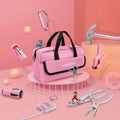 WORKPRO 23 Pieces Pink Kid Tool Kit Real Home DIY Woodworking Hand