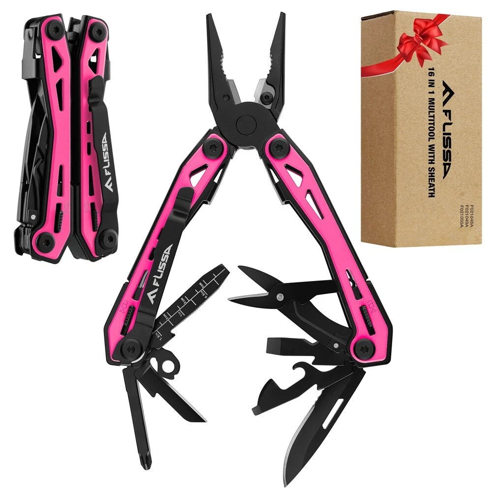 Flissa 16-in-1 Multi Tool Pliers Stainless Steel Self-locking