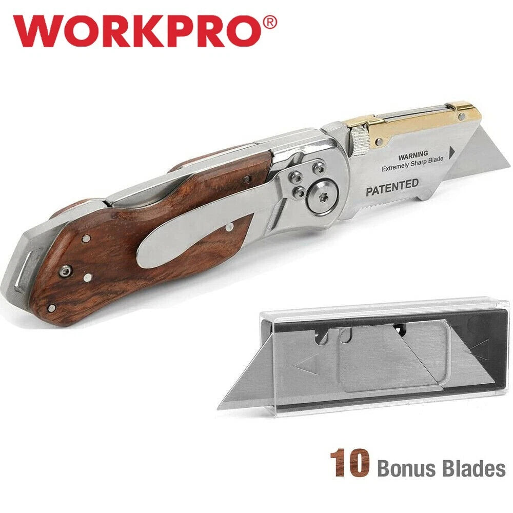 Workpro Folding Utility Knife Pocket Box Cutter Quick Change Blade