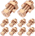 Split Bolt Connectors, 10 Pack 2-6 Awg Solid Copper Grounding Clamps