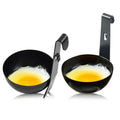 2 Pack Black Stainless Steel Egg Poachers For Pot Edge Hanging