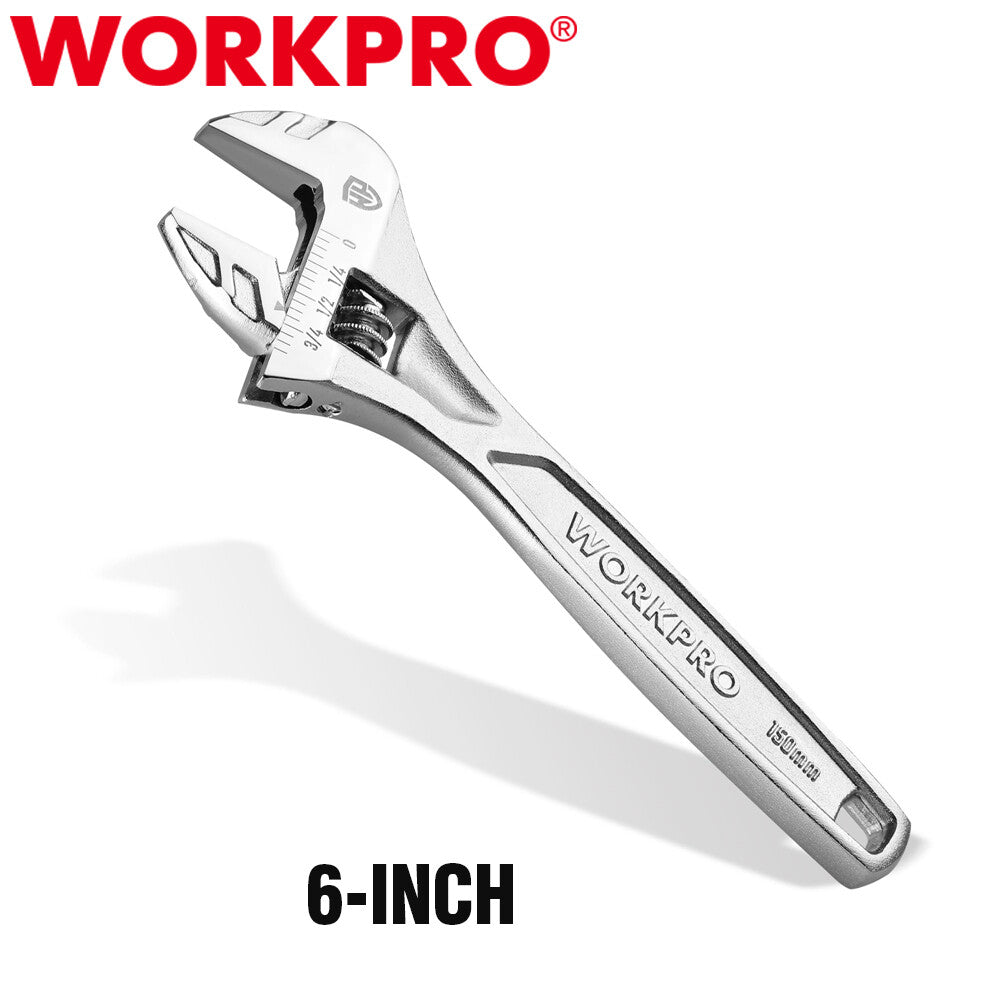 WORKPRO 6 Inch Adjustable Wrench Heavy Duty Spanner