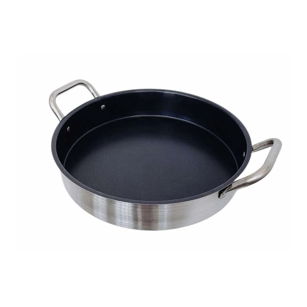 Stainless Steel Round Flat Comal Griddle Pan Grill Tray Cook 16-1/2",