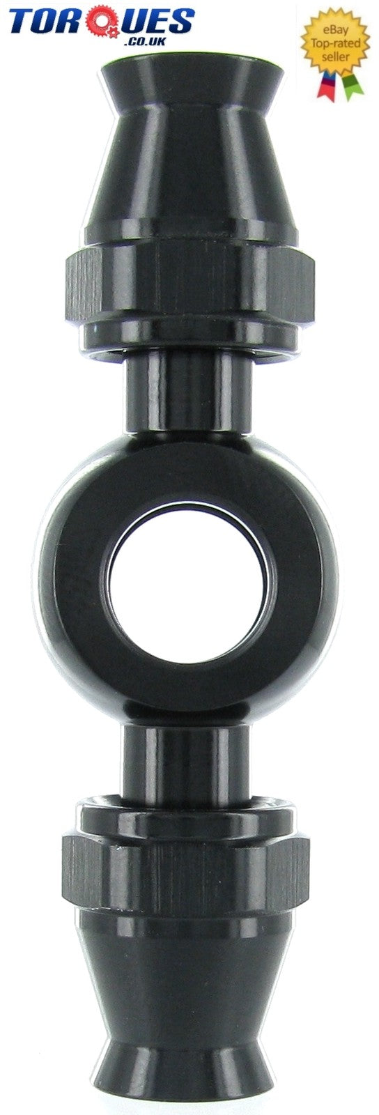 AN-4 Double Banjo PTFE Hose Fitting 10.5mm Black by Unbranded